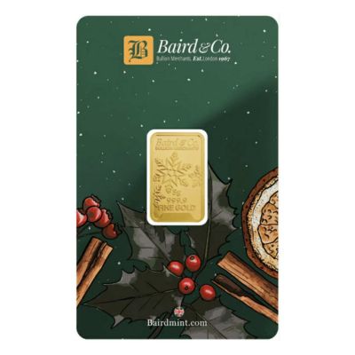 5 Gram Gold Christmas Bullion Bar